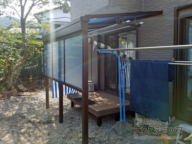 宮崎県日向市ののテラス屋根 ソラリア F型 テラスタイプ 単体 積雪〜20cm対応 施工例