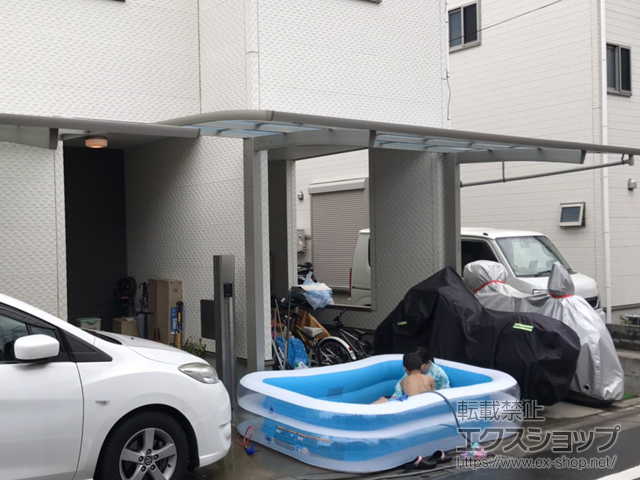 東京都足立区ののカーポート レイナポートREグラン 前下がり 積雪〜20cm対応 施工例