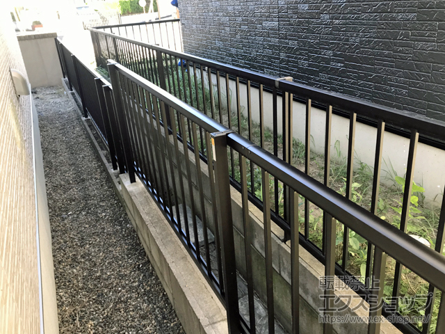 千葉県市原市ののフェンス・柵 ミエッタフェンス 防犯たて格子タイプ 自由柱施工 施工例