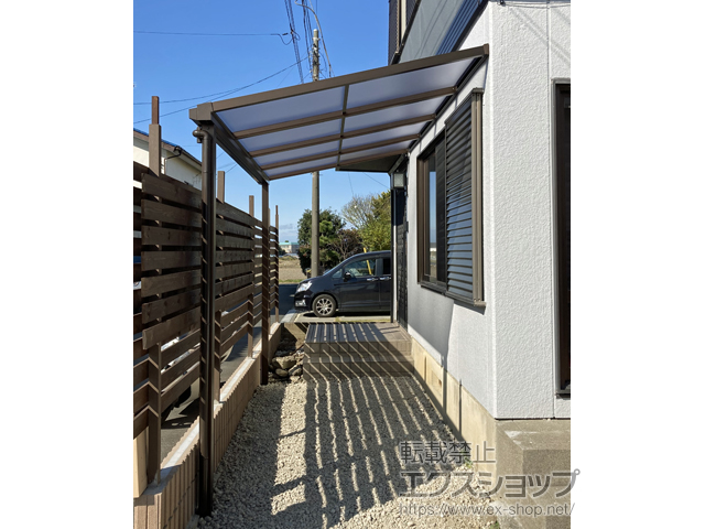 埼玉県富士見市ののテラス屋根 プレシオステラスII F型 テラスタイプ 単体 積雪〜20cm対応 施工例