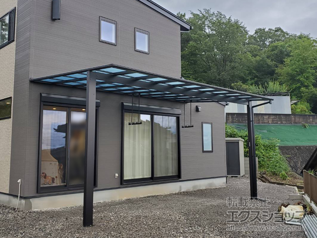 岐阜県恵那市ののテラス屋根 エフルージュ FIRST 大型テラス 壁付けタイプ 施工例