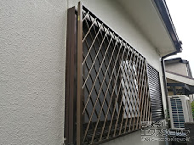 京都府京都市のLIXIL リクシル（トステム）の面格子・窓格子 【特注】アルミ面格子 ヒシクロス 施工例