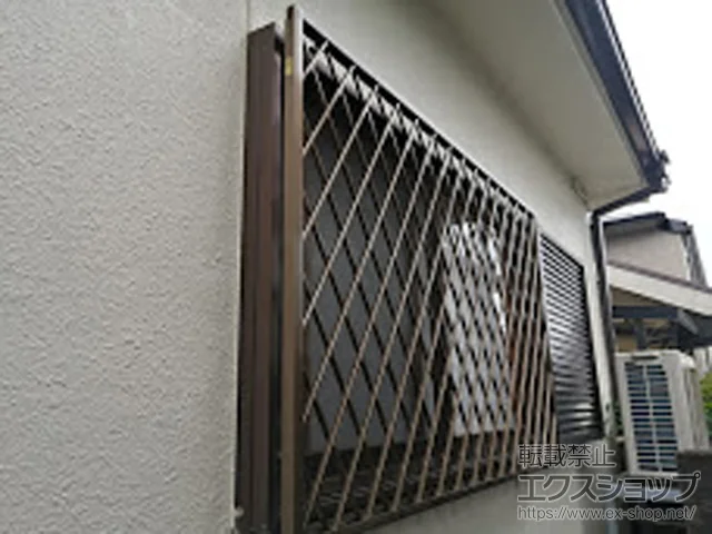 京都府京都市のLIXIL リクシル（トステム）の面格子・窓格子 【特注】アルミ面格子 ヒシクロス 施工例