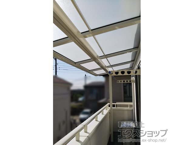 千葉県松戸市ののバルコニー・ベランダ屋根 スピーネ F型 屋根タイプ 連棟 積雪〜20cm対応 施工例
