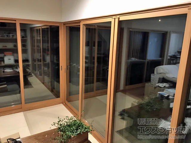 千葉県富里市のLIXIL リクシル（トステム）の内窓（二重窓・二重サッシ） インプラス ダストバリア仕様 引違い窓 4枚建 施工例