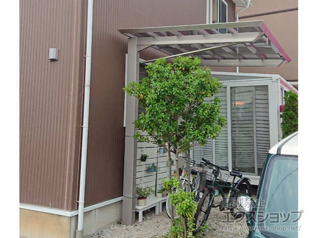 長野県塩尻市ののサイクルポート・駐輪場 スマートポートミニHG 片型支持タイプ 積雪〜50cm対応 施工例