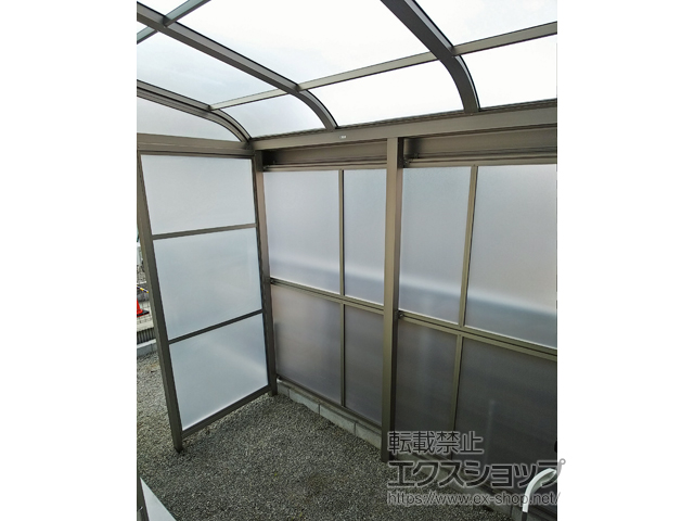 東京都町田市ののストックヤード スピーネストックヤードR型 パネルタイプ 袖壁仕様 積雪〜20cm対応 施工例