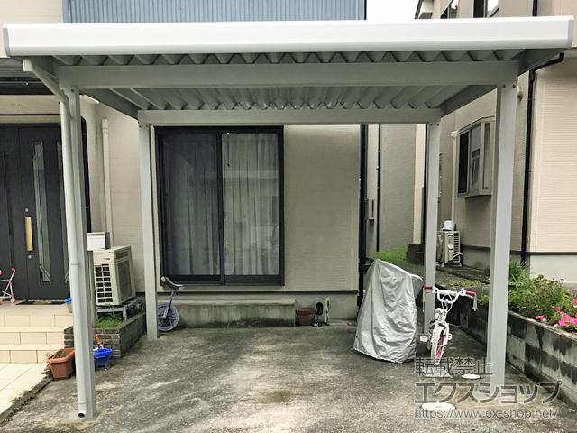 兵庫県豊岡市ののカーポート ジーポートneo Aタイプ 角4本柱 積雪〜100cm対応 施工例