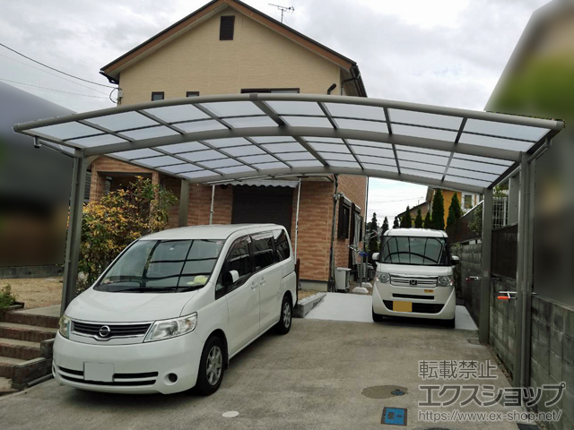 滋賀県栗東市ののカーポート ネスカR (ラウンドスタイル) ワイド 積雪〜20cm対応 施工例