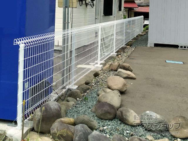 山形県山形市ののフェンス・柵 メッシュフェンス G10-R 自由柱施工 施工例