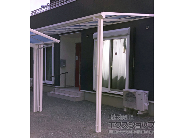 福岡県久留米市ののテラス屋根 ソラリア F型 テラスタイプ 連棟 積雪〜20cm対応 施工例