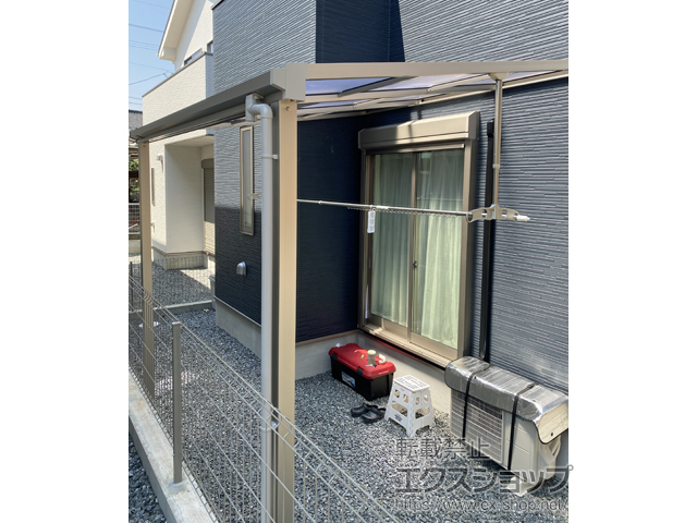 福岡県久留米市ののテラス屋根 ソラリア F型 テラスタイプ 単体 積雪〜20cm対応 施工例