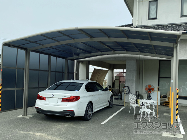 山口県大島郡周防大島町ののカーポート ネスカR (ラウンドスタイル) ワイド 積雪〜20cm対応 施工例