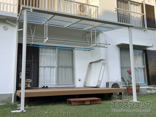 滋賀県守山市ののテラス屋根 ソラリア F型 テラスタイプ 単体 積雪〜20cm対応 施工例