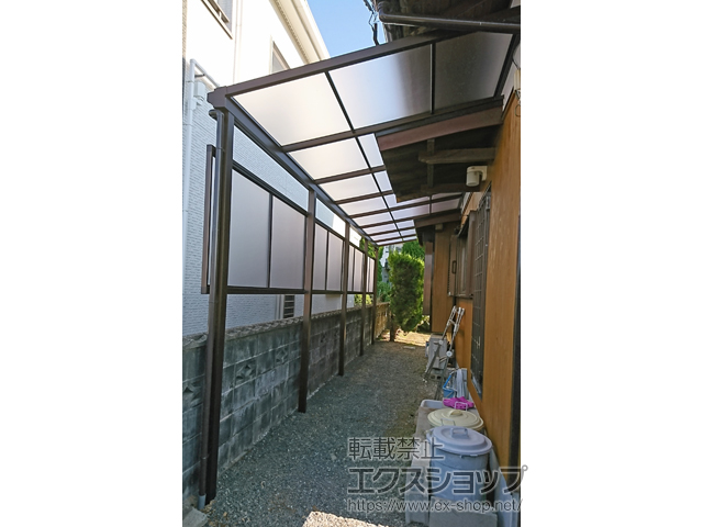 山口県山口市ののテラス屋根 ソラリア F型 テラスタイプ 連棟 積雪〜20cm対応 施工例