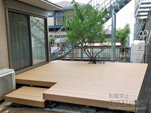 神奈川県横浜市のLIXIL リクシル（トステム）のウッドデッキ レストステージ 幕板納まり 施工例