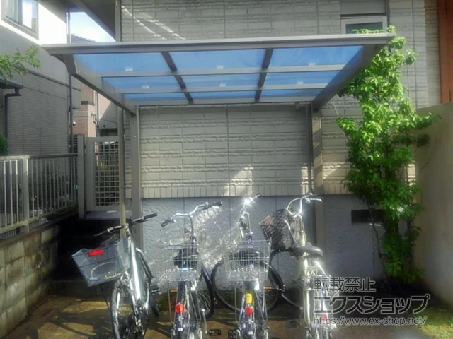 京都府相楽郡精華町のLIXIL(リクシル)のサイクルポート・自転車置き場 ネスカFミニ (フラットスタイル) 積雪～20cm対応 施工例