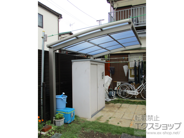 埼玉県入間郡毛呂山町ののサイクルポート・駐輪場 ネスカRミニ (ラウンドスタイル) 積雪〜20cm対応 施工例