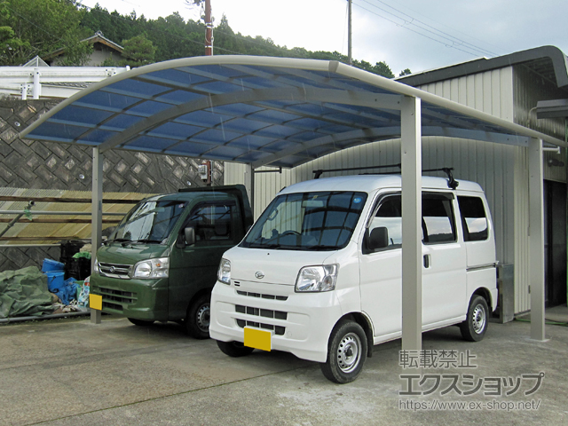 大阪府豊能郡能勢町ののカーポート プレシオスポート ワイド 積雪〜20cm対応 施工例