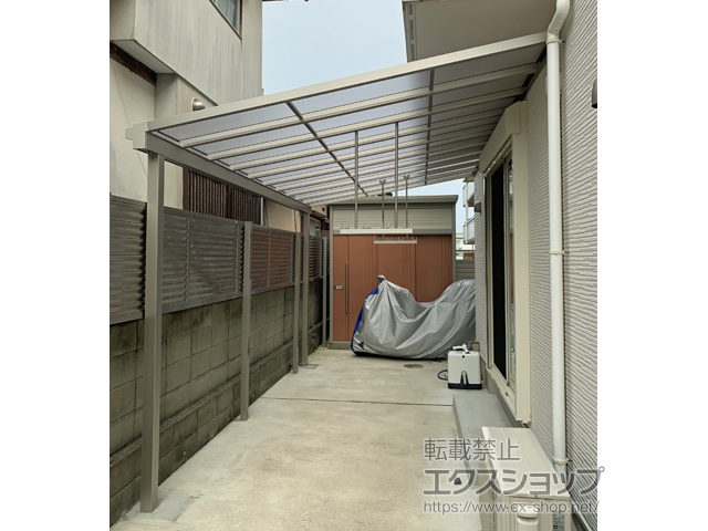 福岡県古賀市ののテラス屋根 ソラリア F型 テラスタイプ 単体 積雪〜20cm対応 施工例