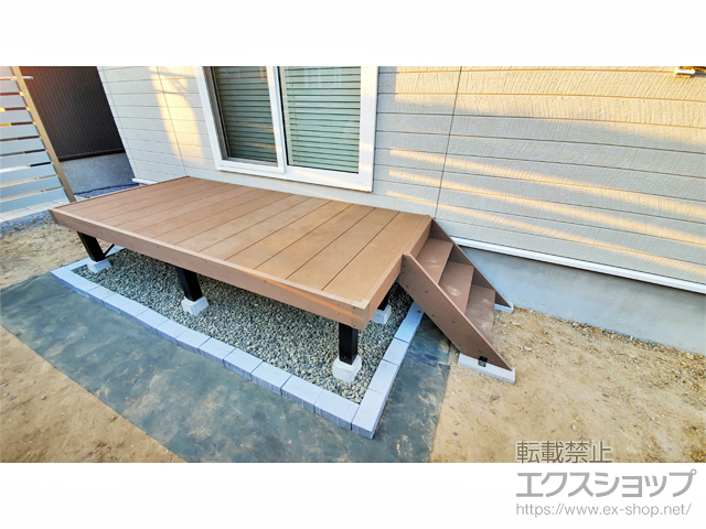 北海道札幌市ののウッドデッキ リウッドデッキ 200＋リウッドステップ5型 Hタイプ(3段) 施工例