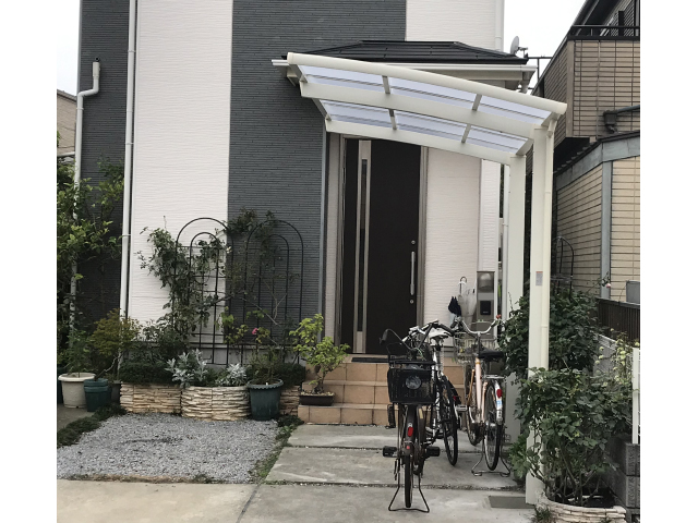 東京都足立区ののサイクルポート・駐輪場 フーゴRミニ (ラウンドスタイル) 積雪〜20cm対応 施工例