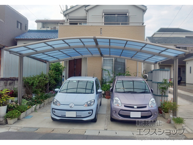 愛知県稲沢市ののカーポート ネスカR (ラウンドスタイル) ワイド 積雪〜20cm対応 施工例