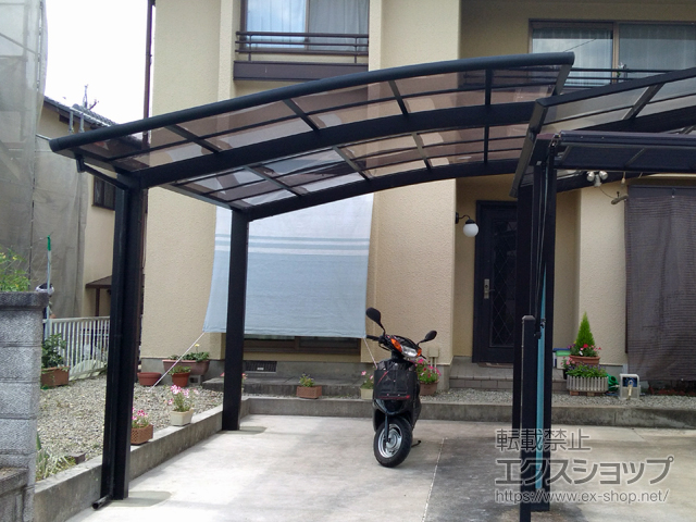 三重県名張市ののカーポート ネスカR (ラウンドスタイル) 積雪〜20cm対応 施工例