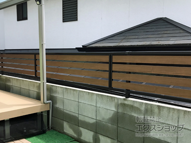 岡山県岡山市ののフェンス・柵 モクアルフェンス 横板タイプ 自由柱タイプ 施工例