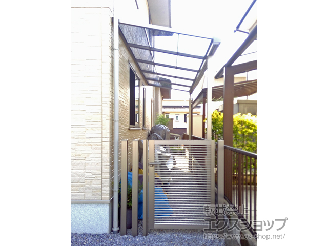 滋賀県大津市のの門扉 開き門扉AB YR2型 片開き 柱使用 施工例