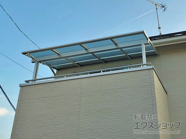 広島県廿日市市ののバルコニー・ベランダ屋根 スピーネ F型 屋根タイプ 単体 積雪〜20cm対応 施工例