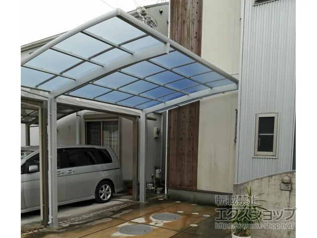 大阪府松原市のLIXIL(リクシル)のカーポート ネスカR (ラウンドスタイル) 積雪～20cm対応 施工例