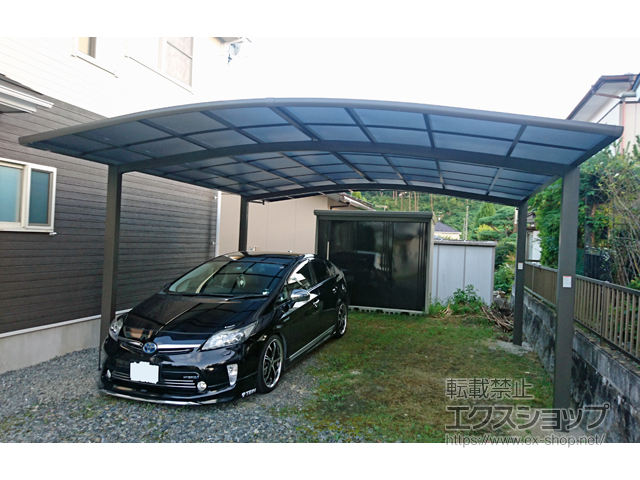 岩手県一関市ののカーポート ネスカR (ラウンドスタイル) ワイド 積雪〜20cm対応 施工例