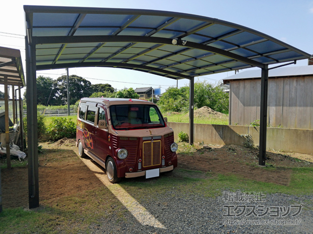 千葉県山武市ののカーポート ネスカR (ラウンドスタイル) ワイド 積雪〜20cm対応 施工例