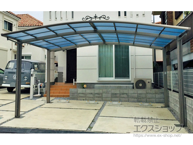 神奈川県厚木市ののカーポート ネスカR (ラウンドスタイル) ワイド 積雪〜20cm対応 施工例