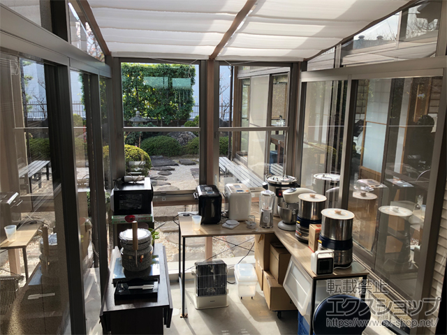 広島県広島市ののテラス屋根 ココマ ガーデンルームタイプ 土間仕様 施工例