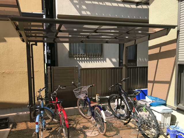 大阪府岸和田市ののサイクルポート・駐輪場 ネスカFミニ (フラットスタイル) 積雪〜20cm対応 施工例