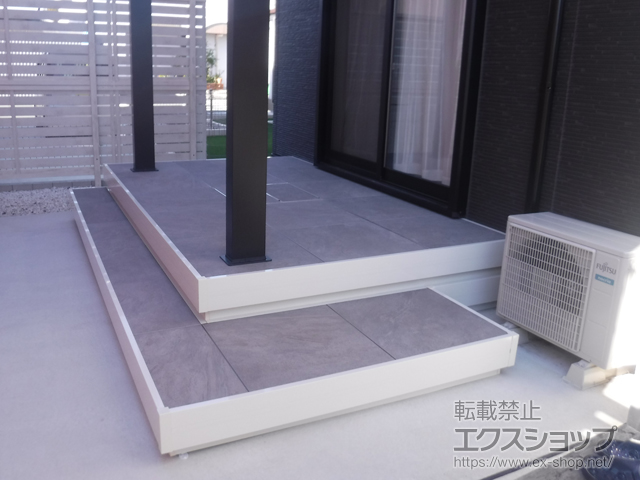 愛知県豊川市ののウッドデッキ タイルデッキ 施工例