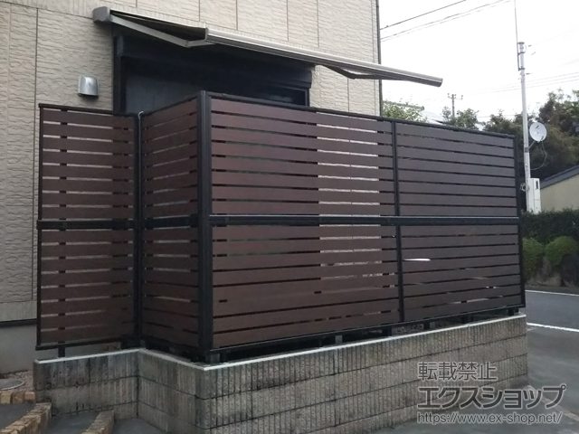 群馬県前橋市ののフェンス・柵 モクアルフェンス 横板タイプ 2段支柱施工 施工例