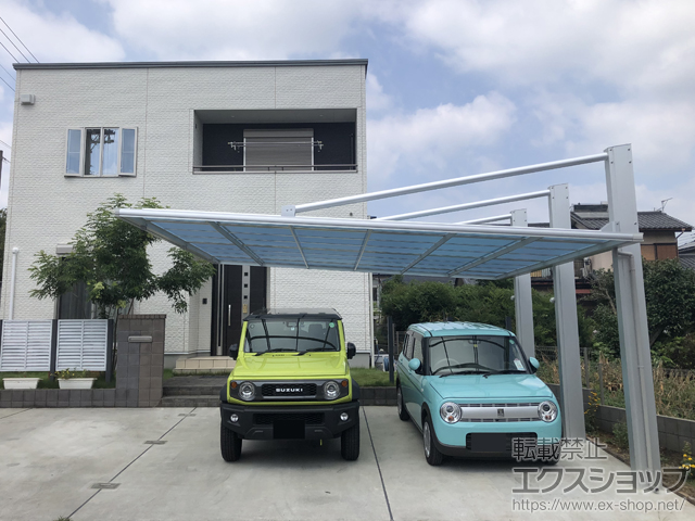 群馬県桐生市ののカーポート ダブルフェース 積雪〜20cm対応 施工例