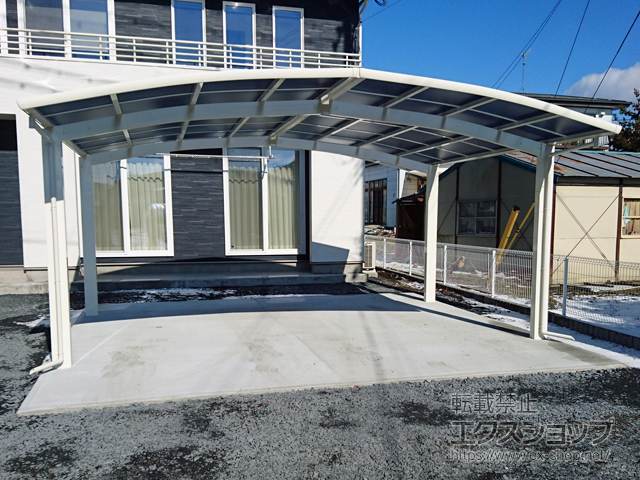 宮城県登米市ののカーポート レイナポートグラン M合掌　積雪〜20cm対応 施工例