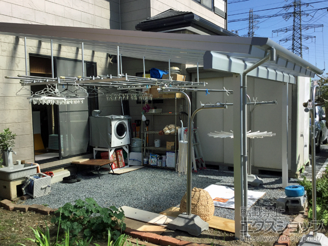 群馬県高崎市ののテラス屋根 ソラリア F型 ビッグサイズ 単体 積雪〜20cm対応 施工例