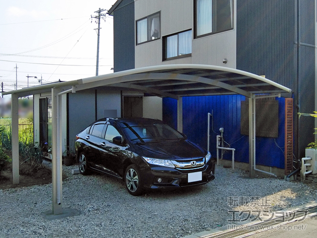 長野県長野市ののカーポート プレシオスポート ワイド 積雪〜20cm対応 施工例