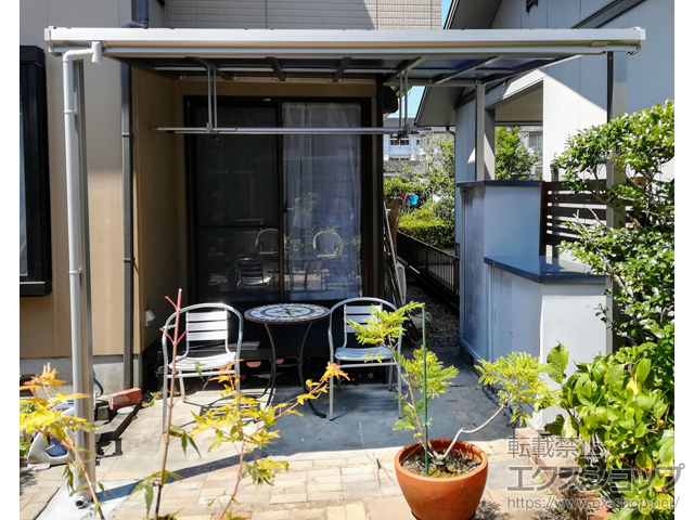 宮崎県宮崎市ののテラス屋根 ソラリア F型 テラスタイプ 単体 積雪〜20cm対応≪張り出し納まり≫ 施工例
