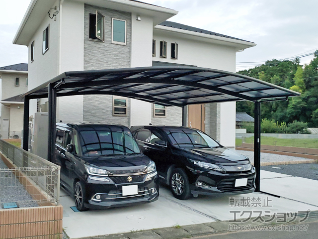 群馬県館林市ののカーポート ネスカR (ラウンドスタイル) ワイド 積雪〜20cm対応 施工例