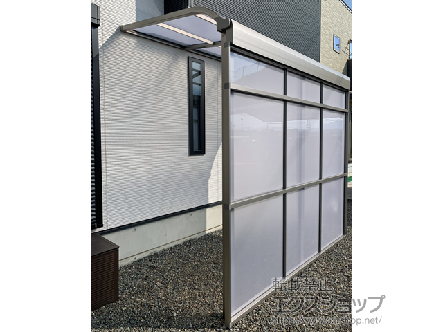 兵庫県加東市ののストックヤード スピーネストックヤードR型 パネルタイプ スクリーン仕様 積雪〜20cm対応 施工例