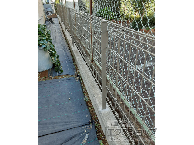 千葉県船橋市ののフェンス・柵 ハイグリッドフェンスUF8型 フリーポールタイプ 施工例