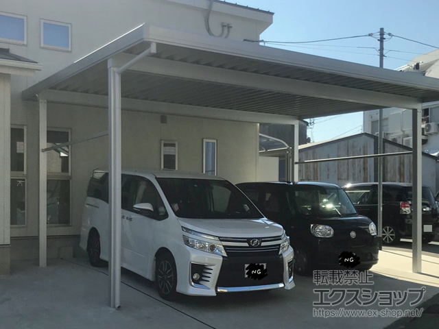 徳島県阿南市のLIXIL リクシル（トステム）のカーポート テリオスポートIII 900 2台用 角柱4本柱 積雪〜30cm対応 施工例