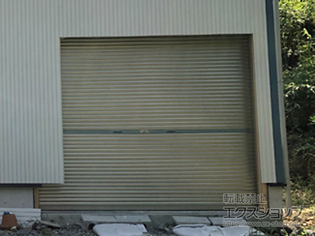 鹿児島県日置市のLIXIL リクシル（トステム）のガレージシャッター 【特注】ガレージシャッタークワトロ 手動式 内部付タイプ 施工例