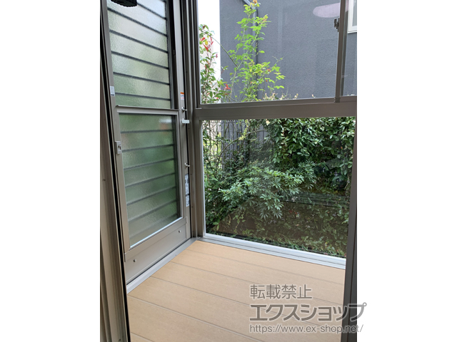 兵庫県明石市ののテラス囲い・サンルーム サニージュ R型 床納まり ランマ無 積雪〜50cm対応 *片袖納まり 施工例